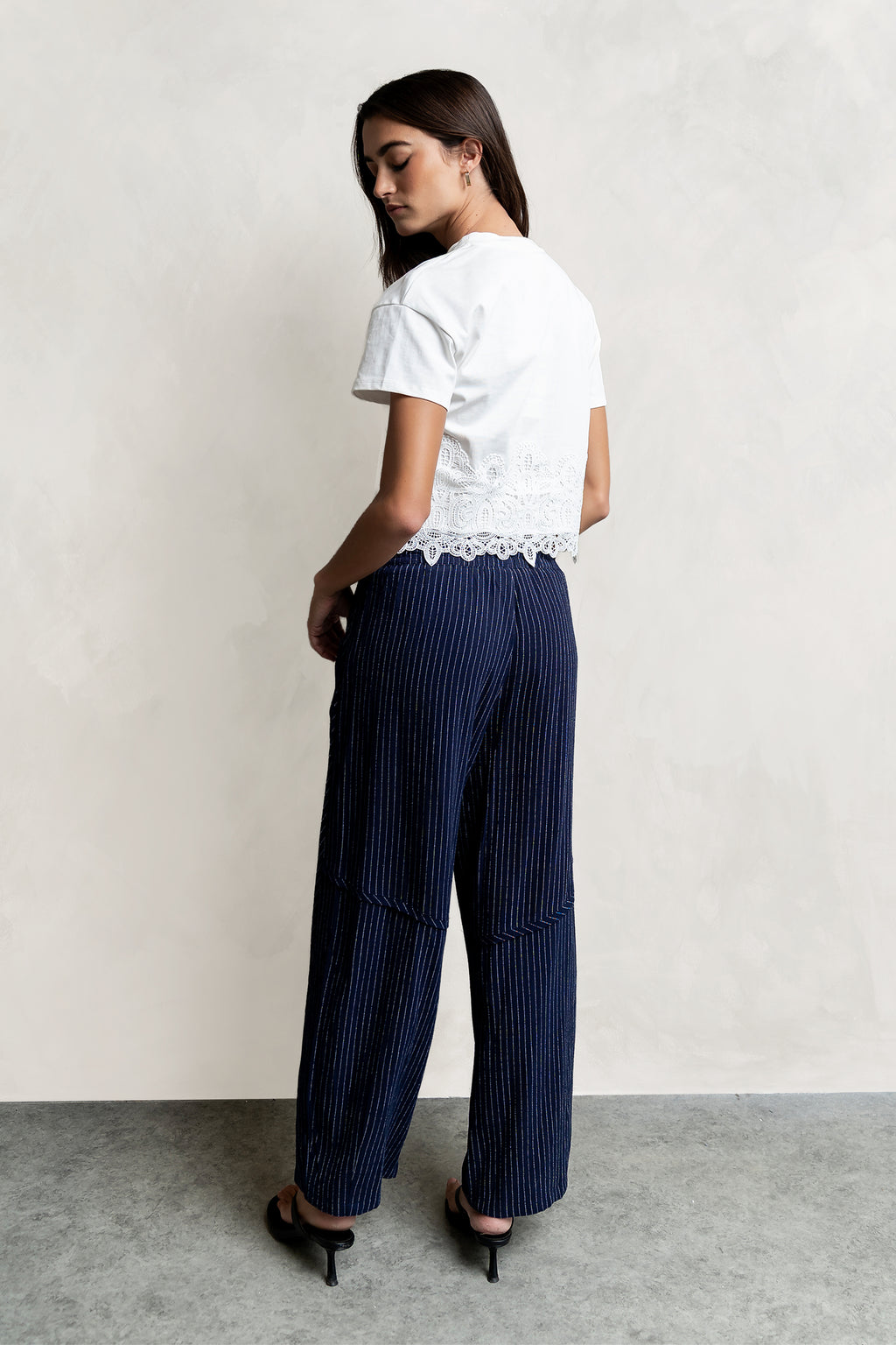 Kaiya Striped Pants in Navy