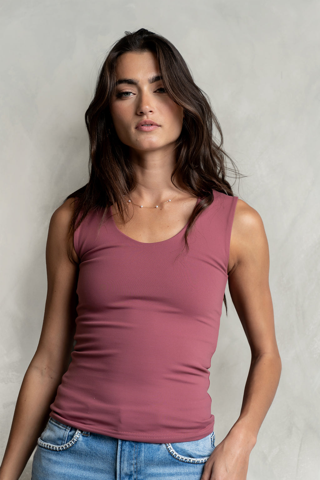 Sayla Tank Top in Berry