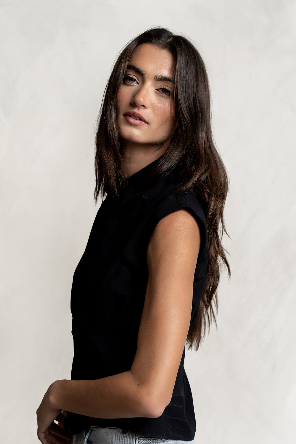Jacob Button Up Top in Black