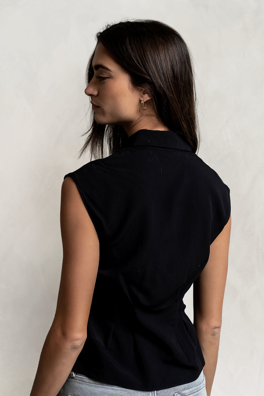 Jacob Button Up Top in Black