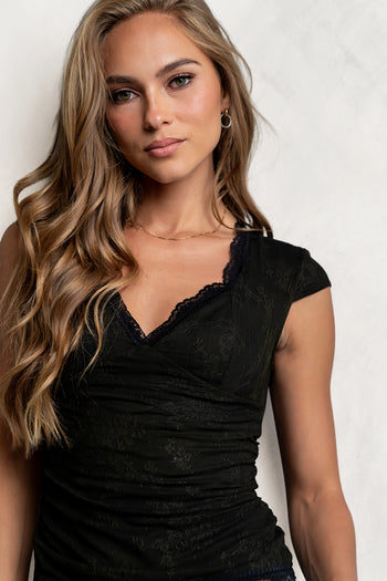 Gracie Lace Top in Black