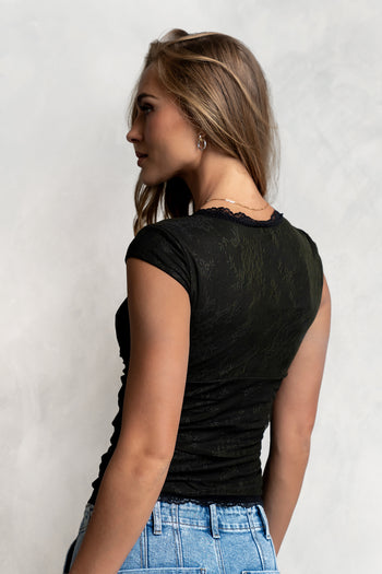 Gracie Lace Top in Black