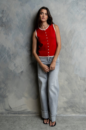 Lacie Contrast Tank in Red