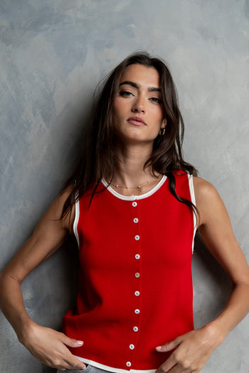 Lacie Contrast Tank in Red