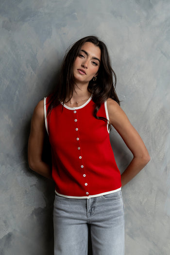 Lacie Contrast Tank in Red