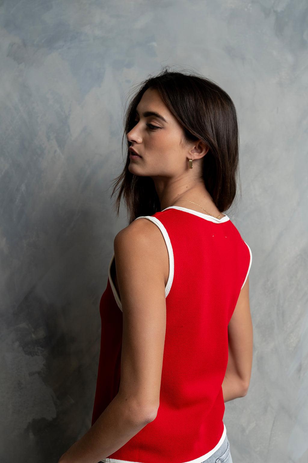 Lacie Contrast Tank in Red