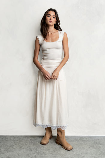 Lucia Lace Trim Maxi Skirt