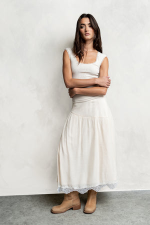 Lucia Lace Trim Maxi Skirt