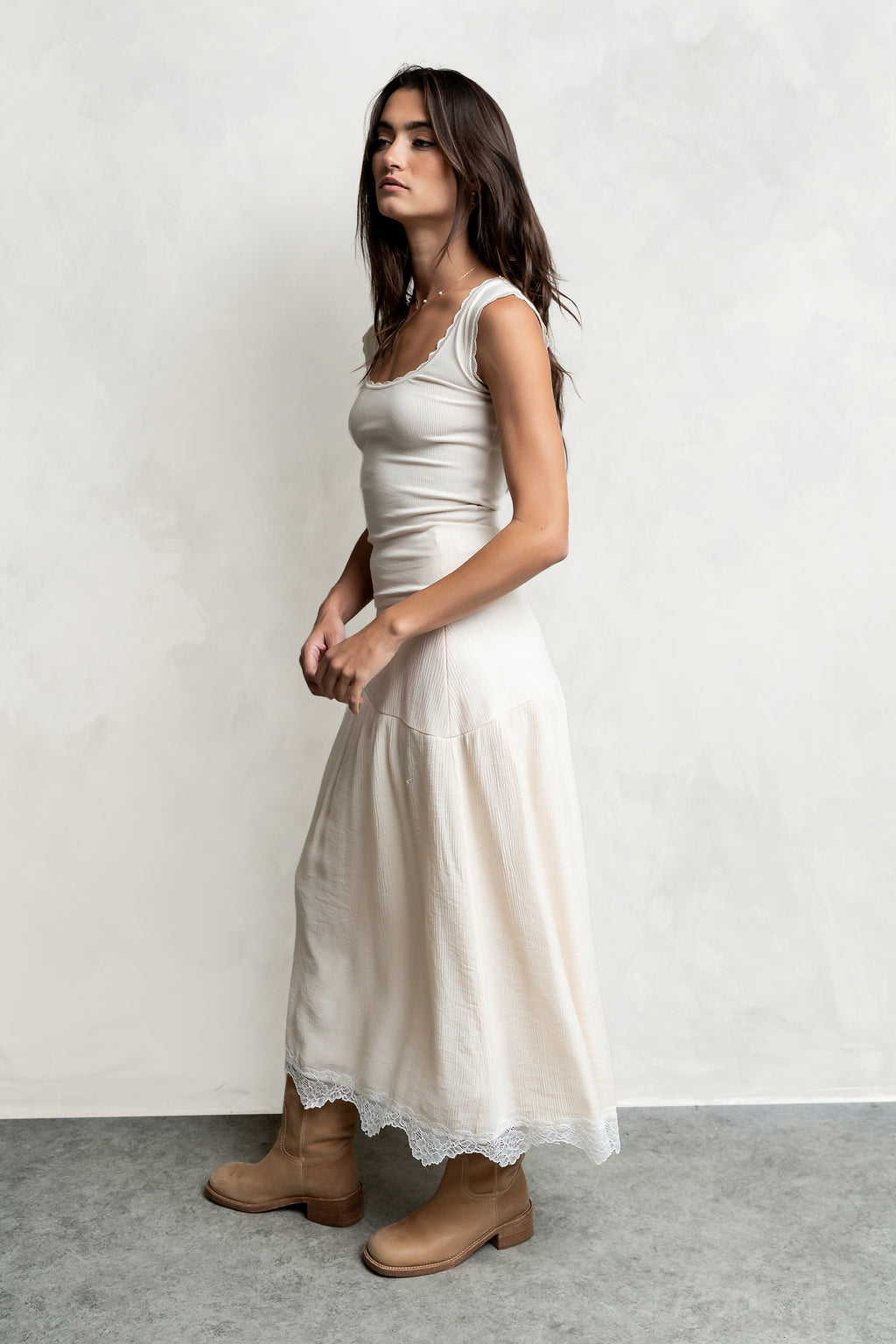 Lucia Lace Trim Maxi Skirt