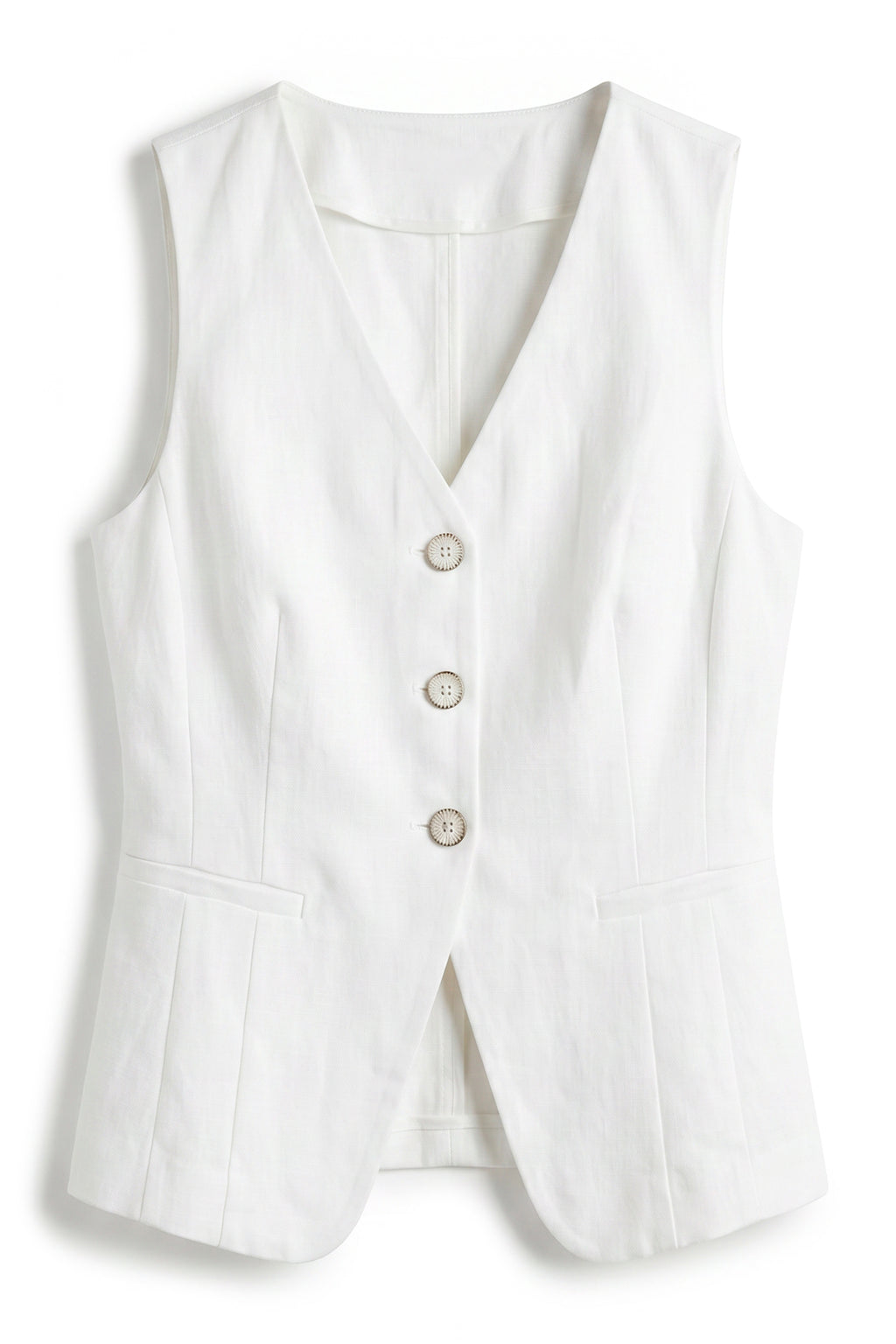 Penny Button Up Vest in White