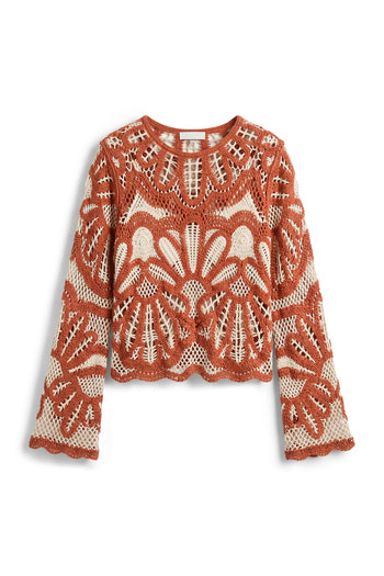 Rosa Crochet Top in Brick
