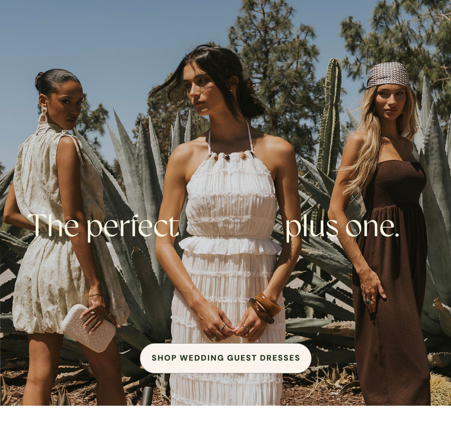 the perfect plus one, shop wedding guest dresses