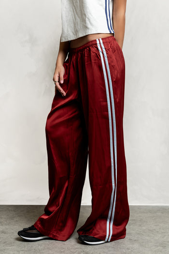 PREORDER - Lola Satin Track Pants in Red