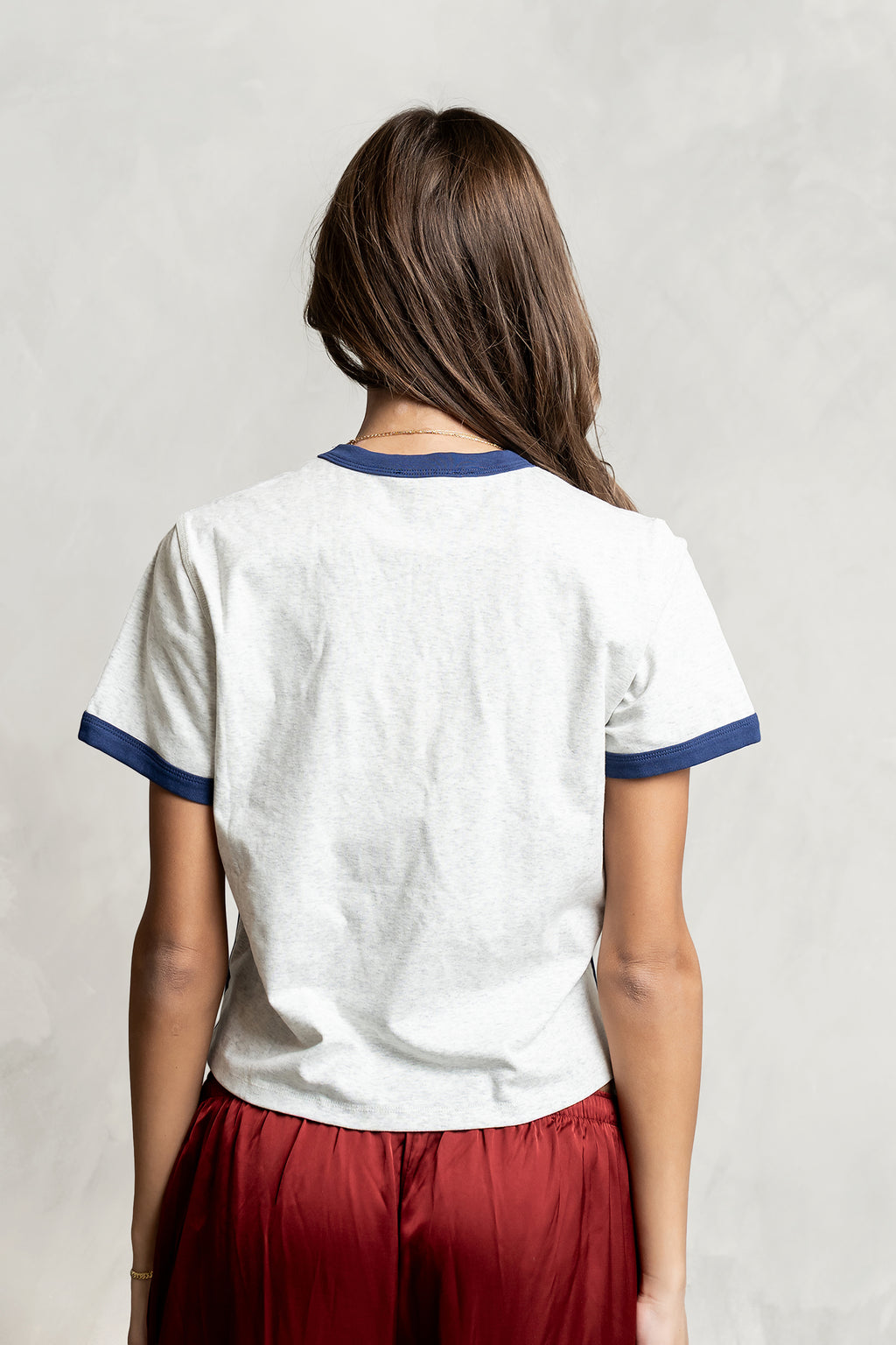 Chelsea Contrast Tee in Heather Grey