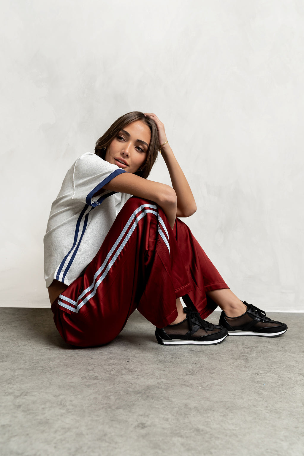 PREORDER - Lola Satin Track Pants in Red