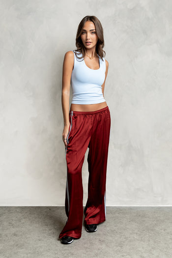 PREORDER - Lola Satin Track Pants in Red