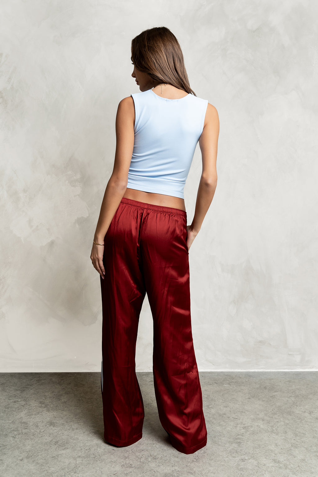 PREORDER - Lola Satin Track Pants in Red