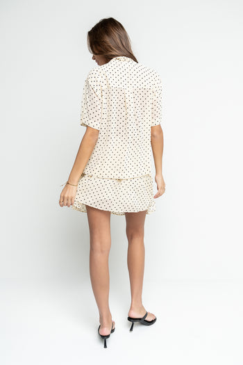 Hazel Polka Dot Skirt in Cream
