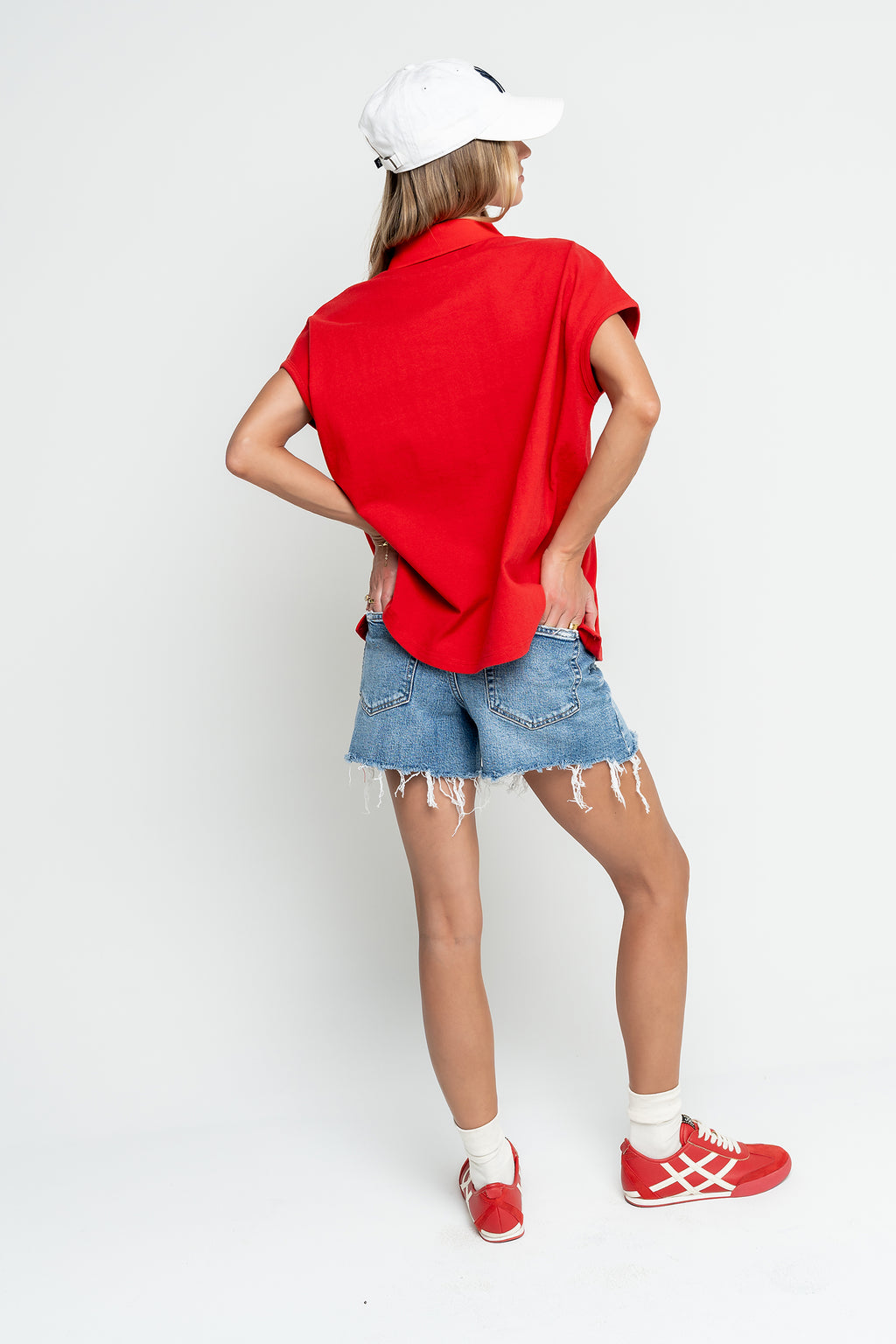 Jaylinn Oversized Polo in Red