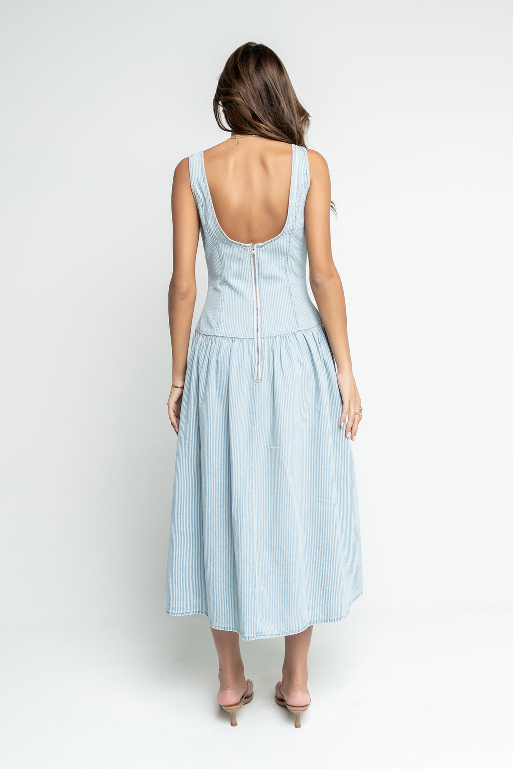 Bella Striped Denim Dress