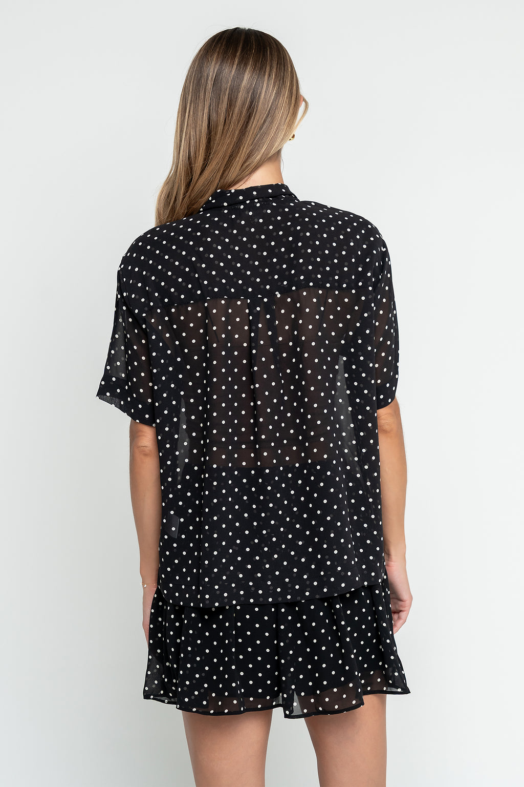 Hazel Polka Dot Top in Black