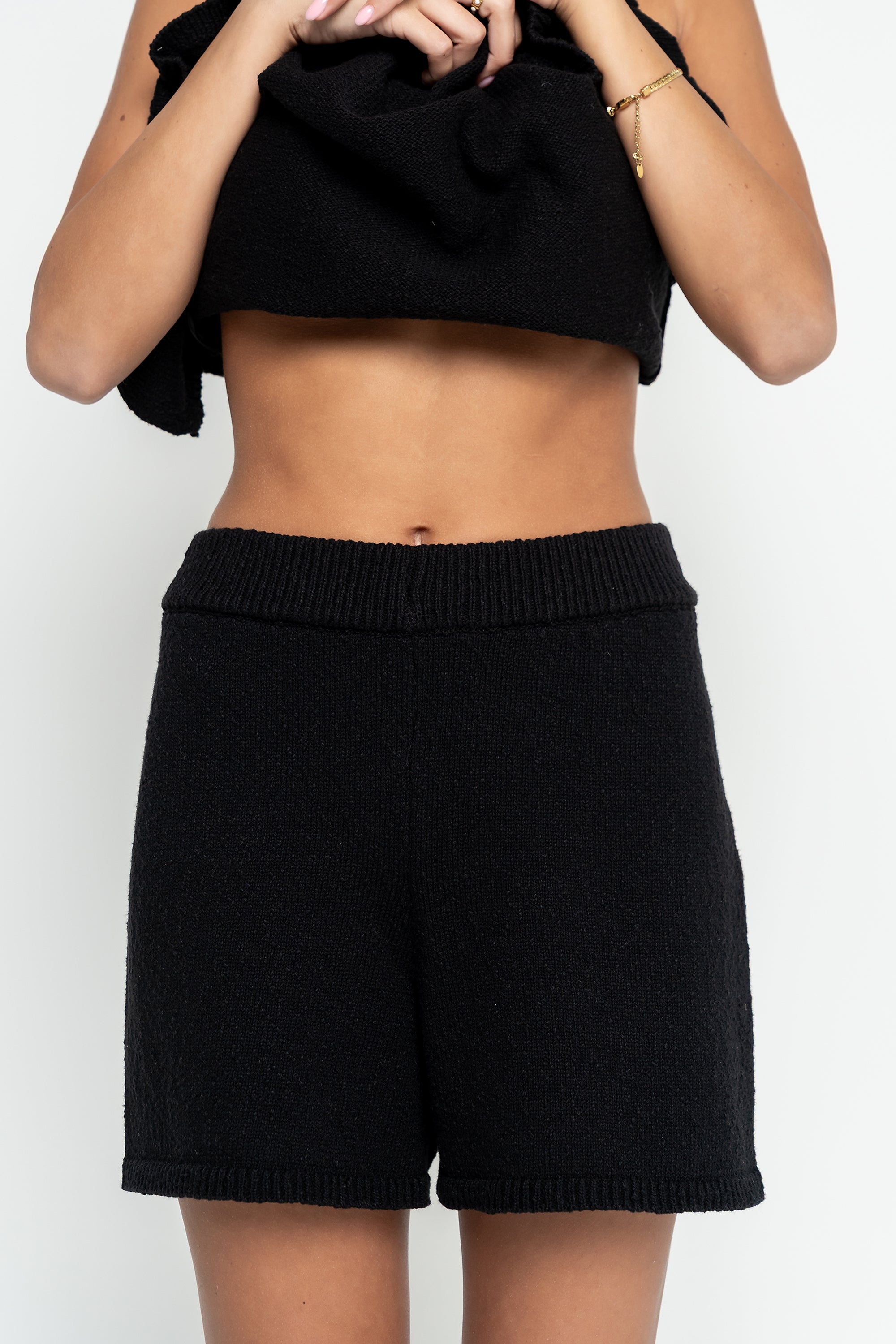 Marlena Knit Shorts in Black