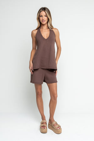 Marlena Knit Shorts in Brown