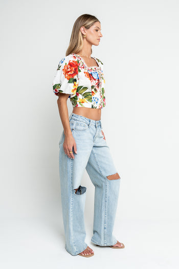 Martha Distressed Wide Leg Jeans