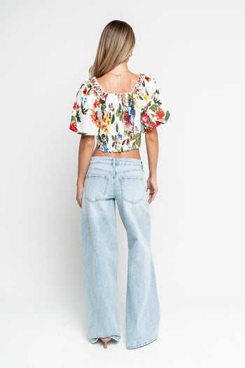Martha Distressed Wide Leg Jeans