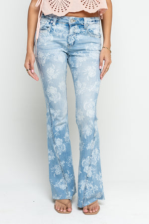 Elodie Floral Flare Jeans