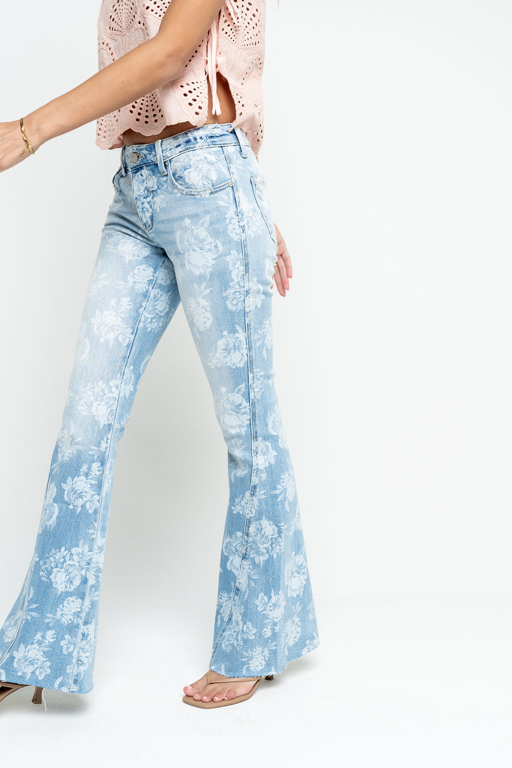 Elodie Floral Flare Jeans