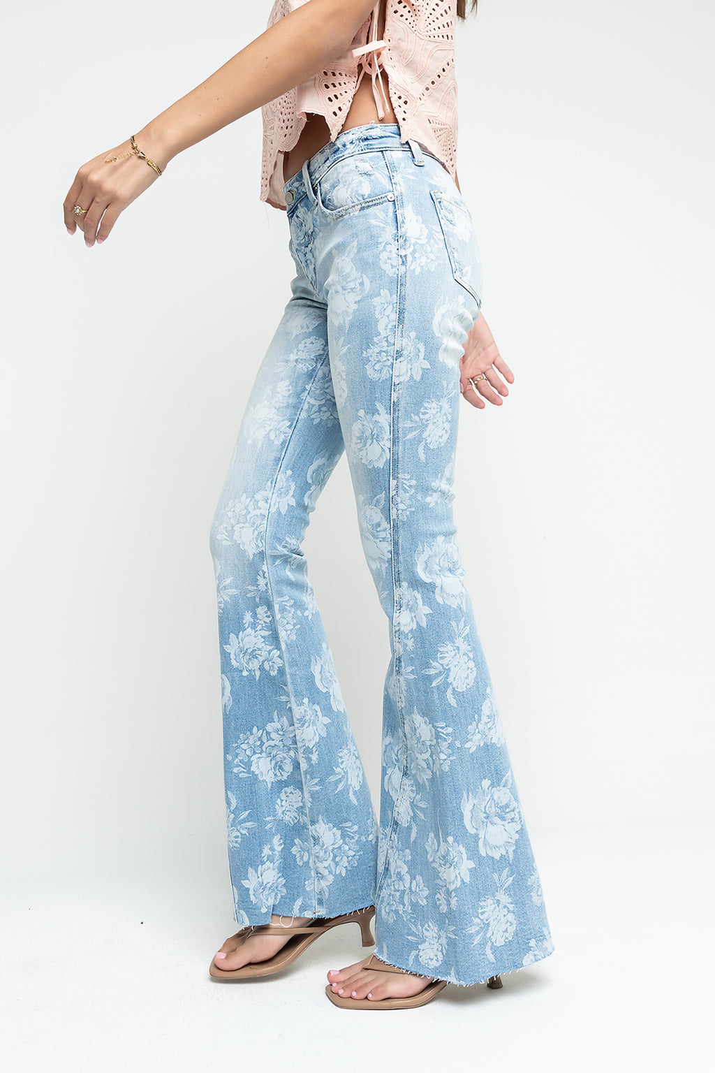Elodie Floral Flare Jeans