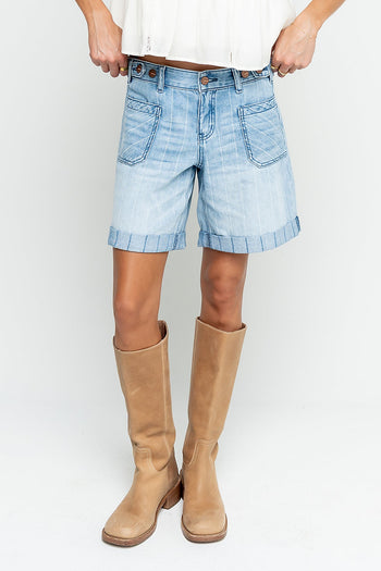 Farah Striped Denim Shorts
