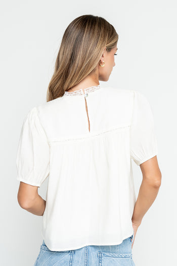 Rayna Pleated Blouse in Ivory