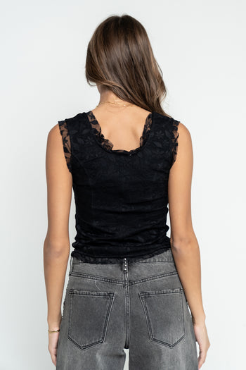 Haddie Lace Tank in Black