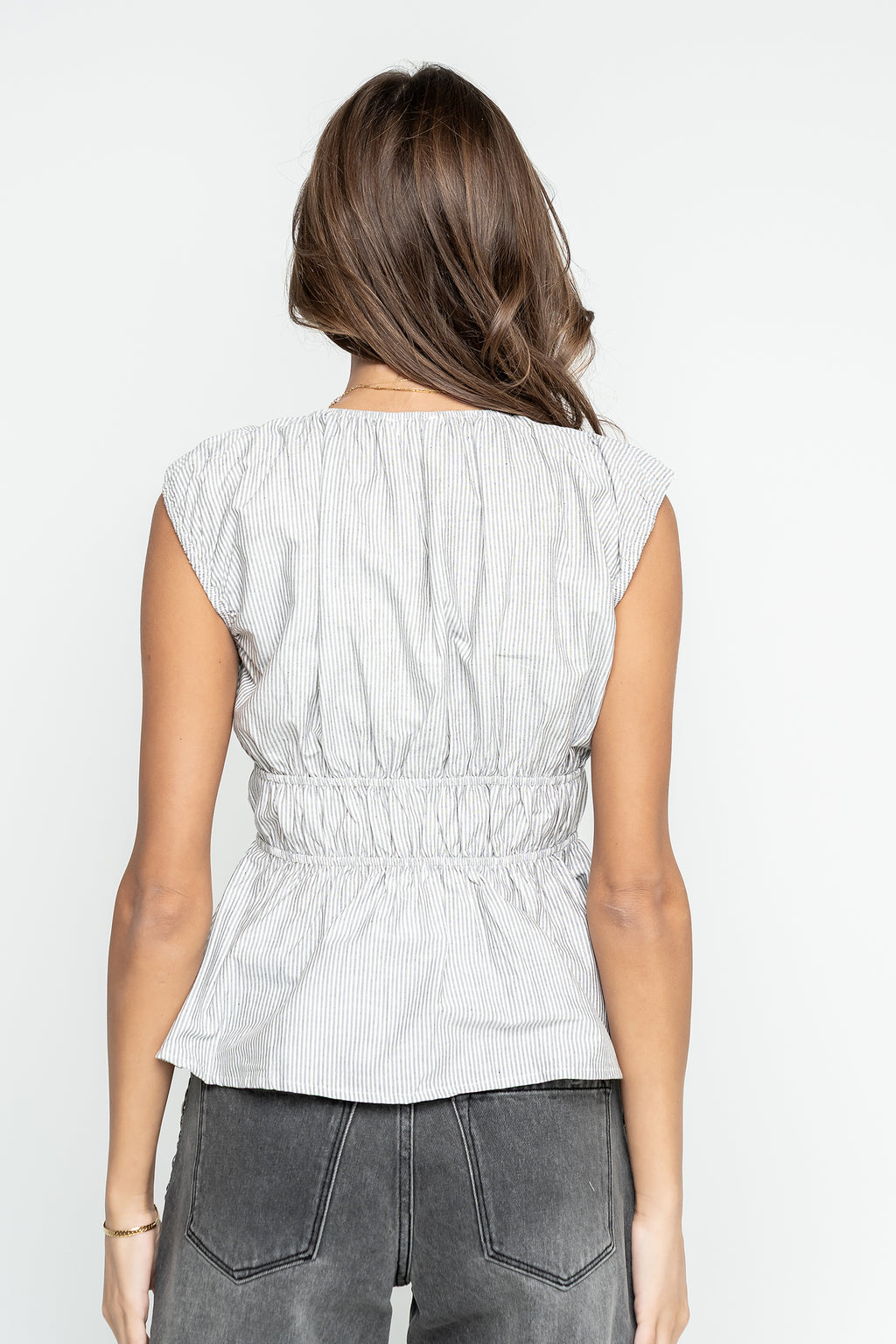 Krista Peplum Top in Black