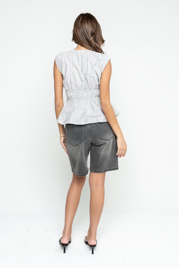 Krista Peplum Top in Black
