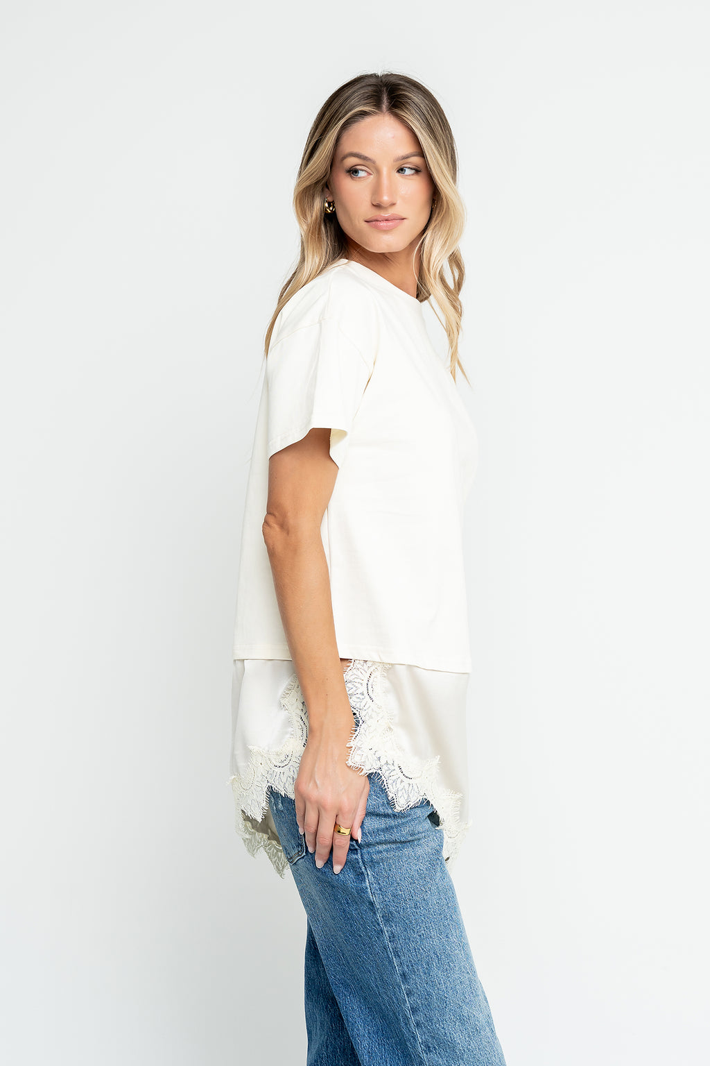 Mika Combination Top in Cream