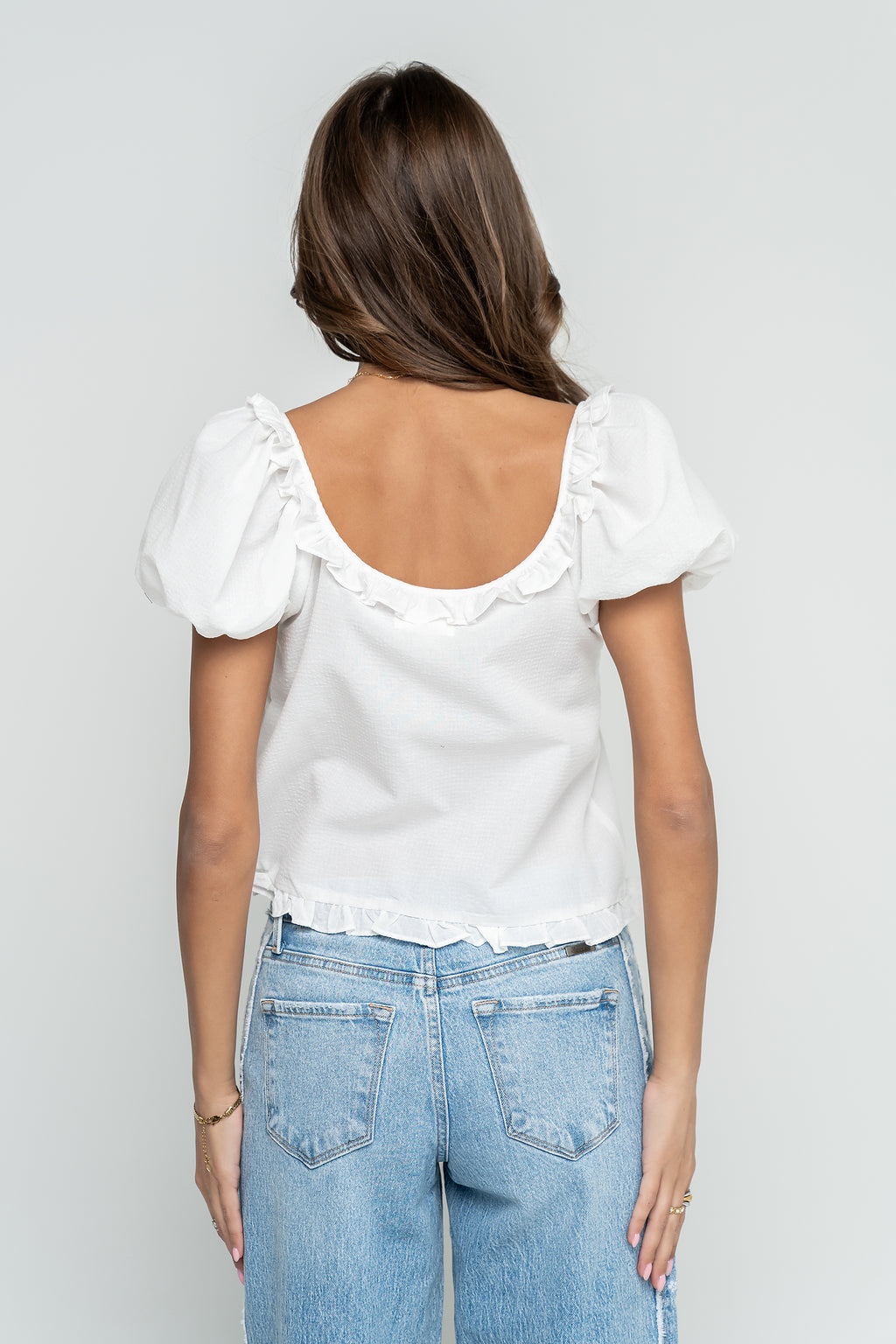 Gracey Ruffle Blouse in White
