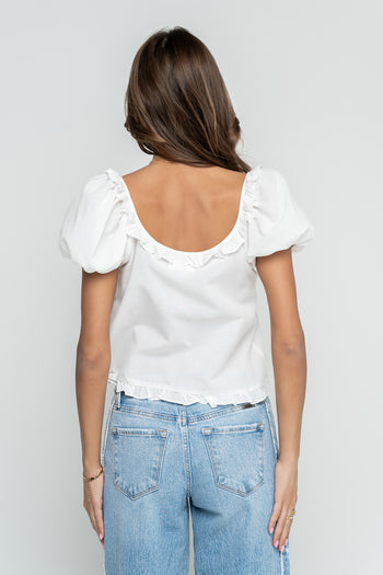 Gracey Ruffle Blouse in White