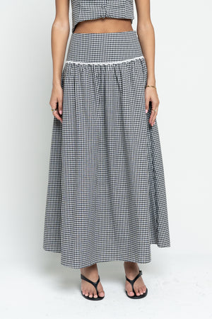 Kellie Gingham Skirt in Black