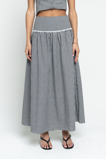 Kellie Gingham Skirt in Black