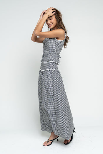 Kellie Gingham Tank in Black