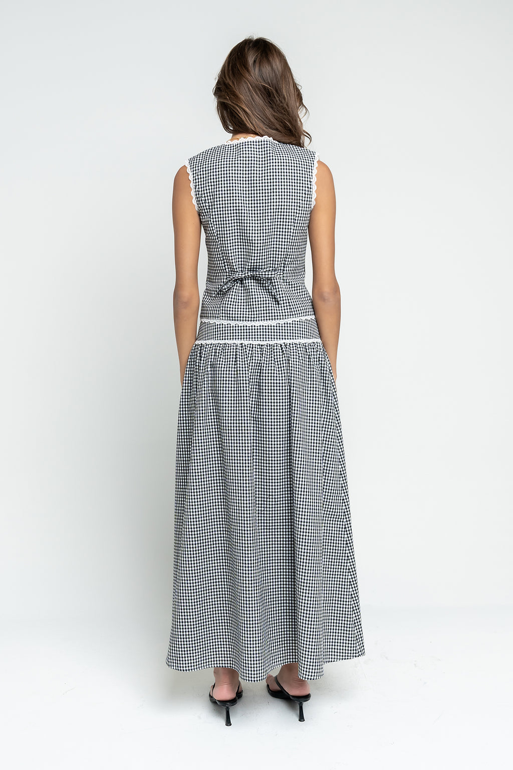 Kellie Gingham Skirt in Black