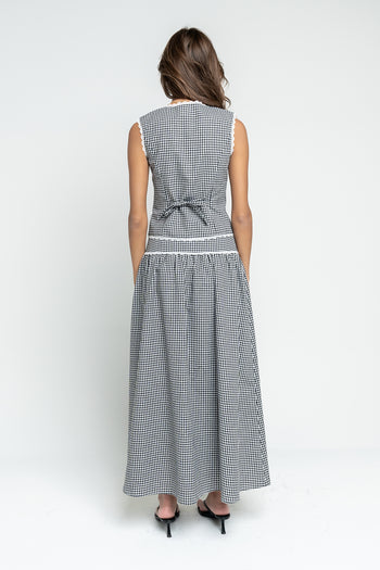 Kellie Gingham Skirt in Black