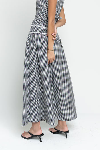 Kellie Gingham Skirt in Black