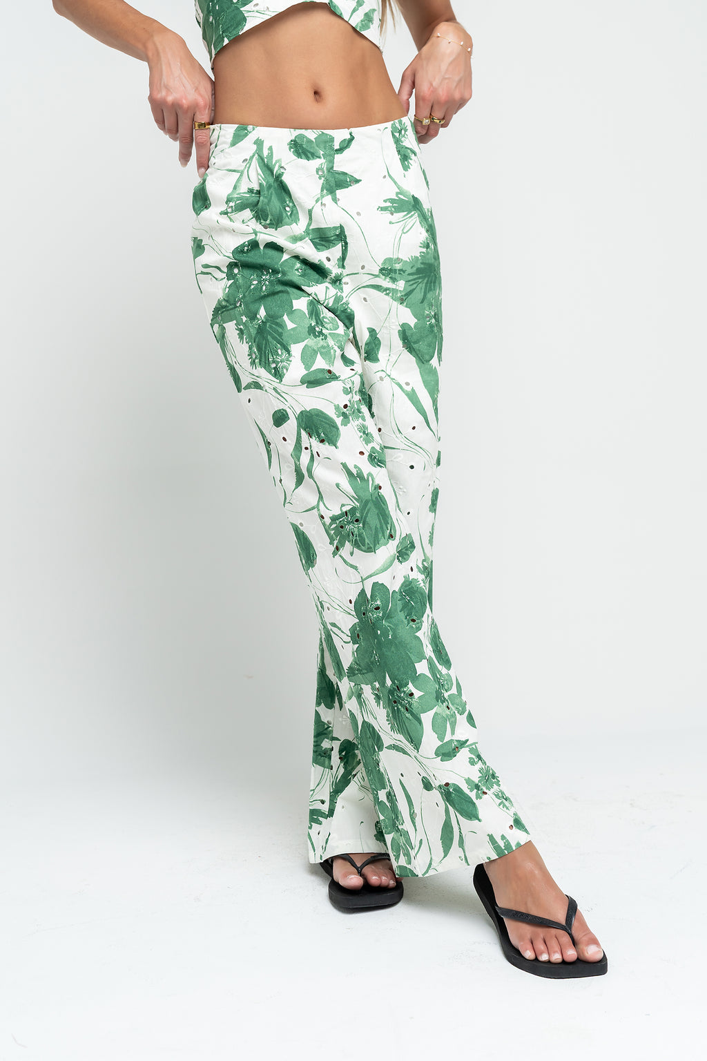 Trina Eyelet Wide Leg Pants