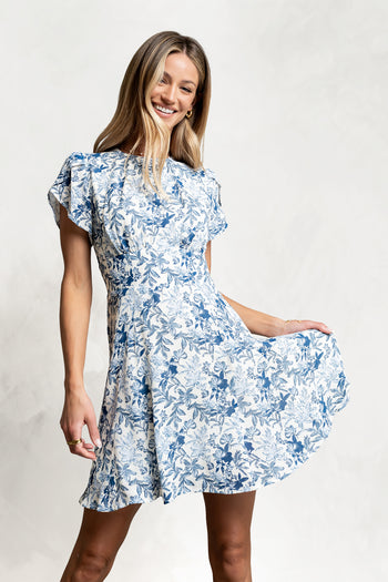 Salome Mini Dress in Blue
