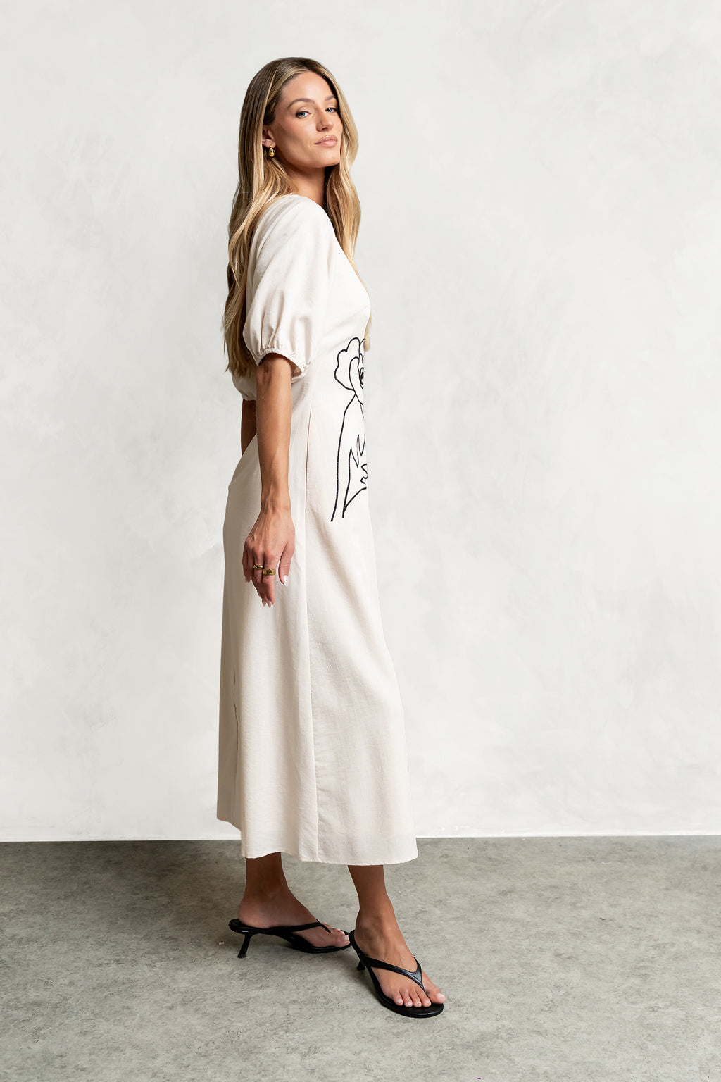 Mandie Embroidered Midi Dress