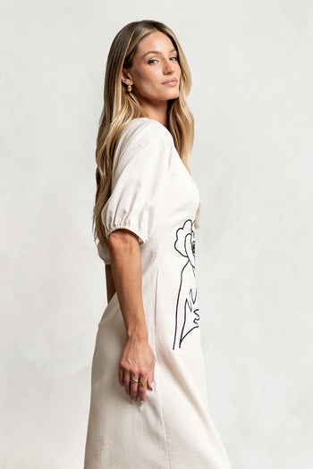 Mandie Embroidered Midi Dress